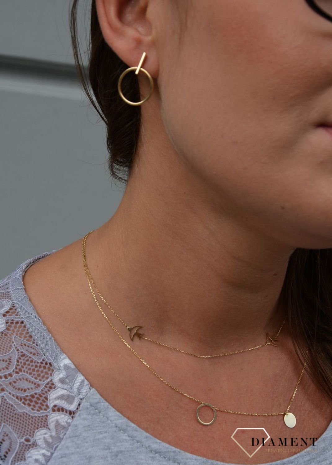 Złoty naszyjnik celebrytka 585 'dwie jaskółki'.jpg